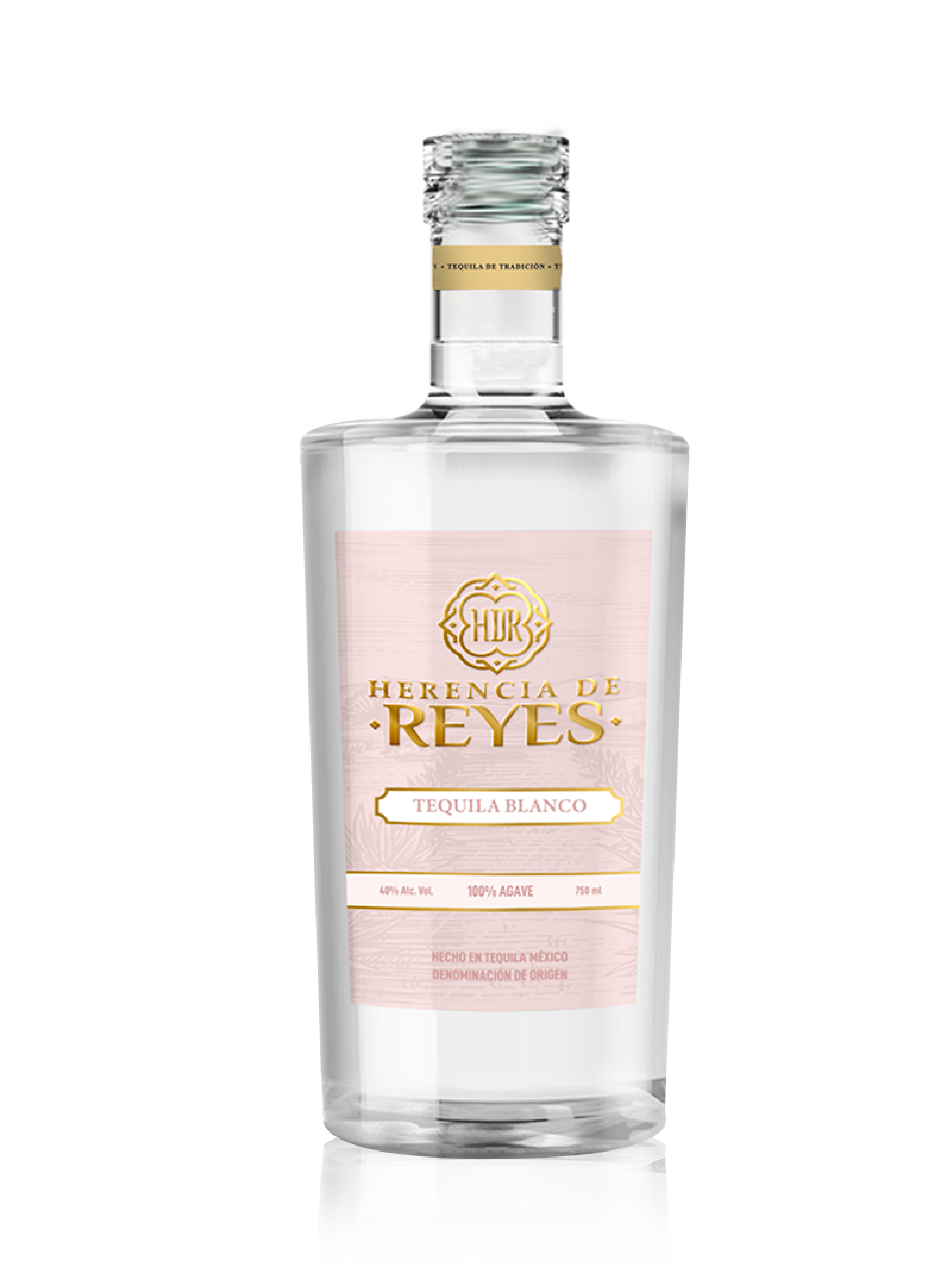 Botella de tequila blanco Herencia de Reyes